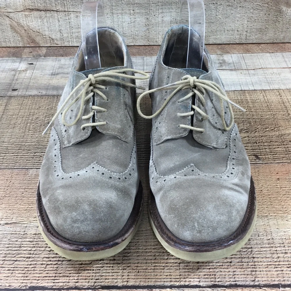 Frye Tan Leather Wingtip‎ Derby Oxford Shoes Mens 9.5 Suede